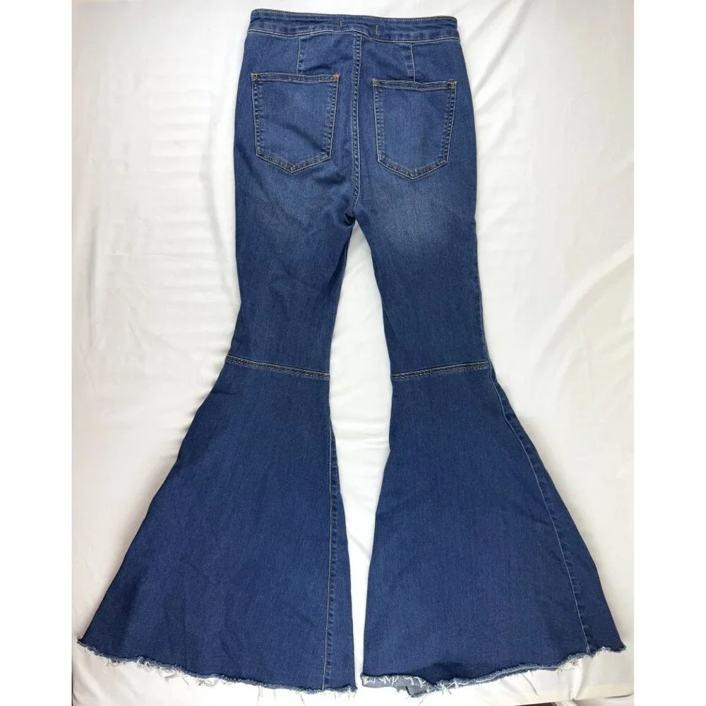 We The Free People Just Float On Flare Jeans Women's 26 Raw Hem High Rise - Picture 4 of 10